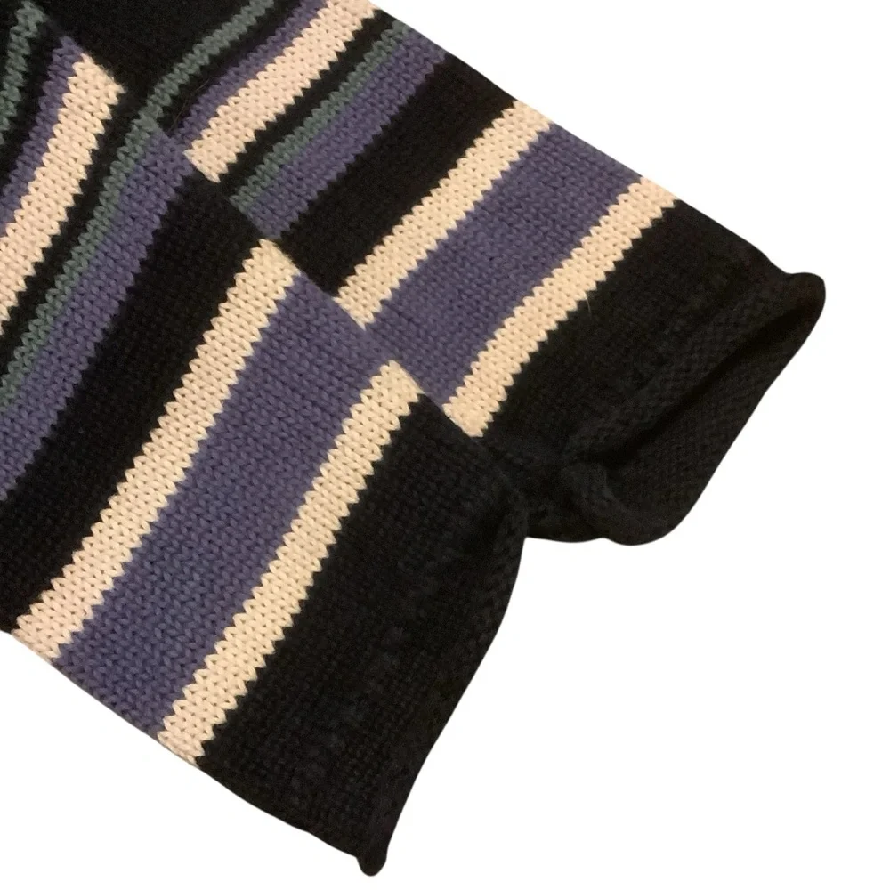 PARKHURST DARK BLUE STRIPED LONG SLEEVE KNIT SWEATER/ Size M - Picture 7 of 13